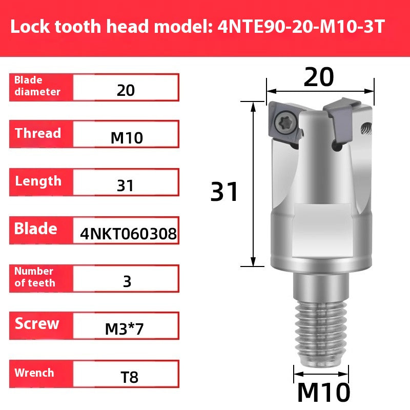 2071-TE90 fast feed locking tooth milling cutter head EMR4R 5R 6R tungsten steel seismic milling cutter head T2139 finish milling cutter head Shandong Denso Pricision Tools Co.,Ltd.